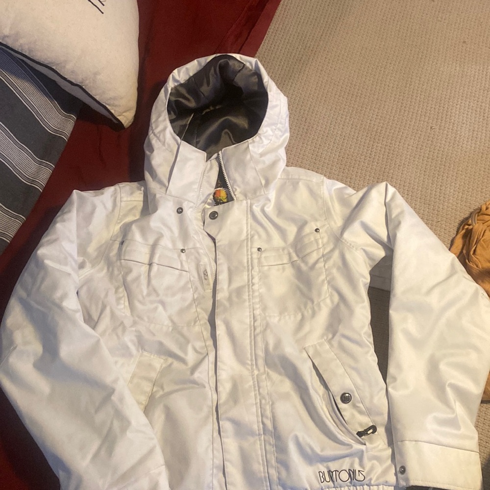 Size large womens Burton white winter ski jacket